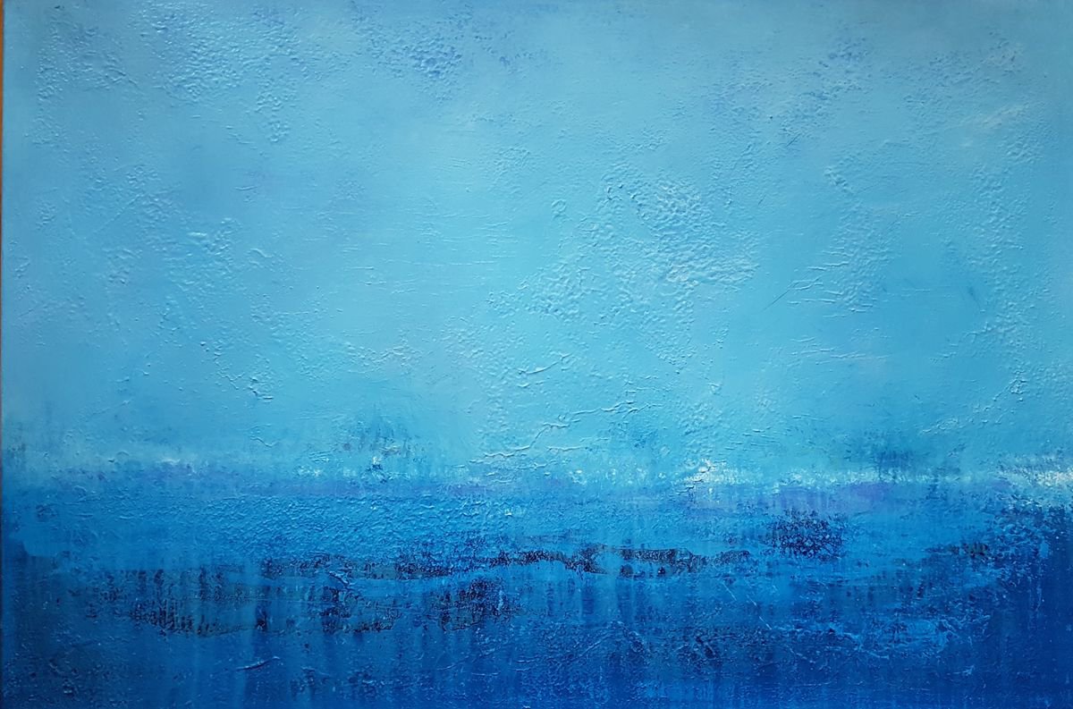 Blue Serenity, 90x60cm, ready to hang by Silvija Horvat - Natadamano
