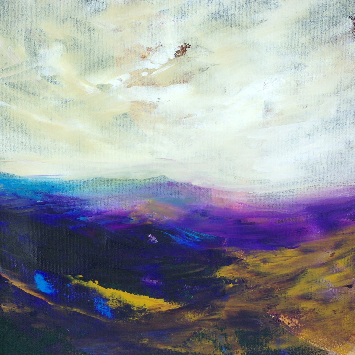 Impressionistic Landscape Oil Painting By Oconnart, 10 X 10", Bowland Moors, England, Original Artwork