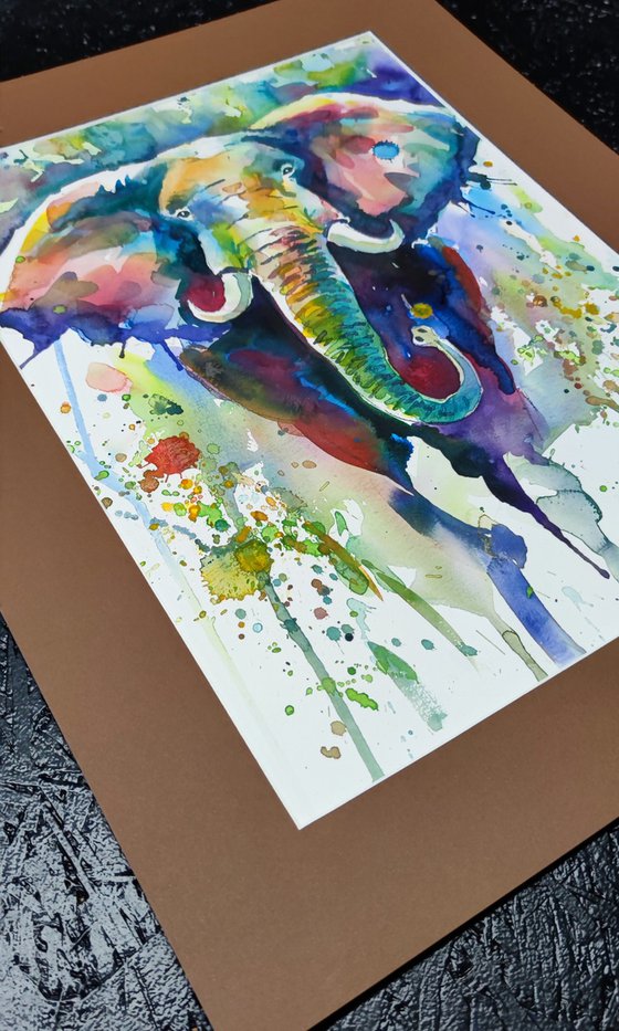 Majestic Elephant Watercolor