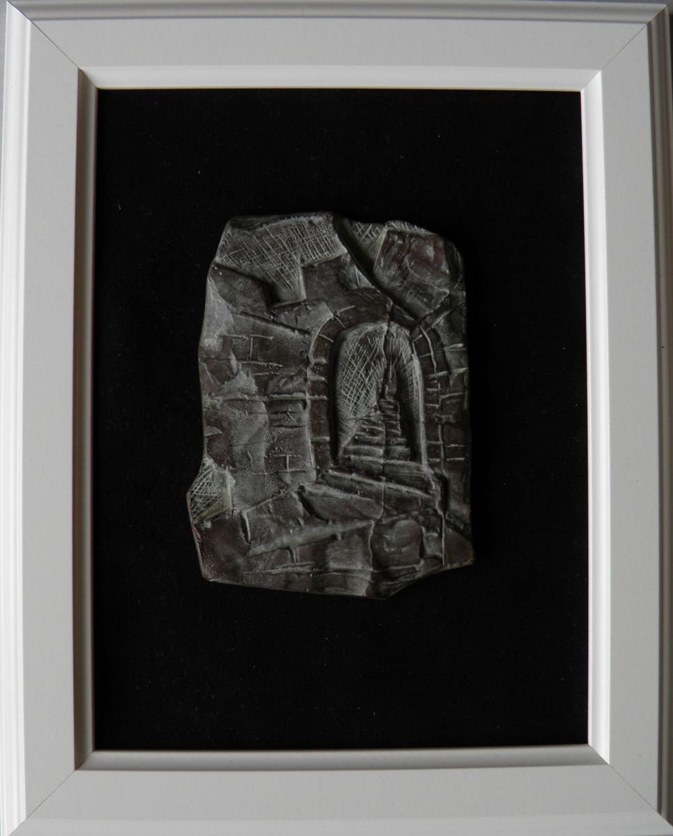 Cityscapes Relief By Petq Popova, 9 X 12", "Fortress", Original Artwork