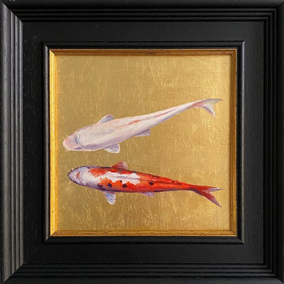 Koi Carp Fish with Gold Leaf.