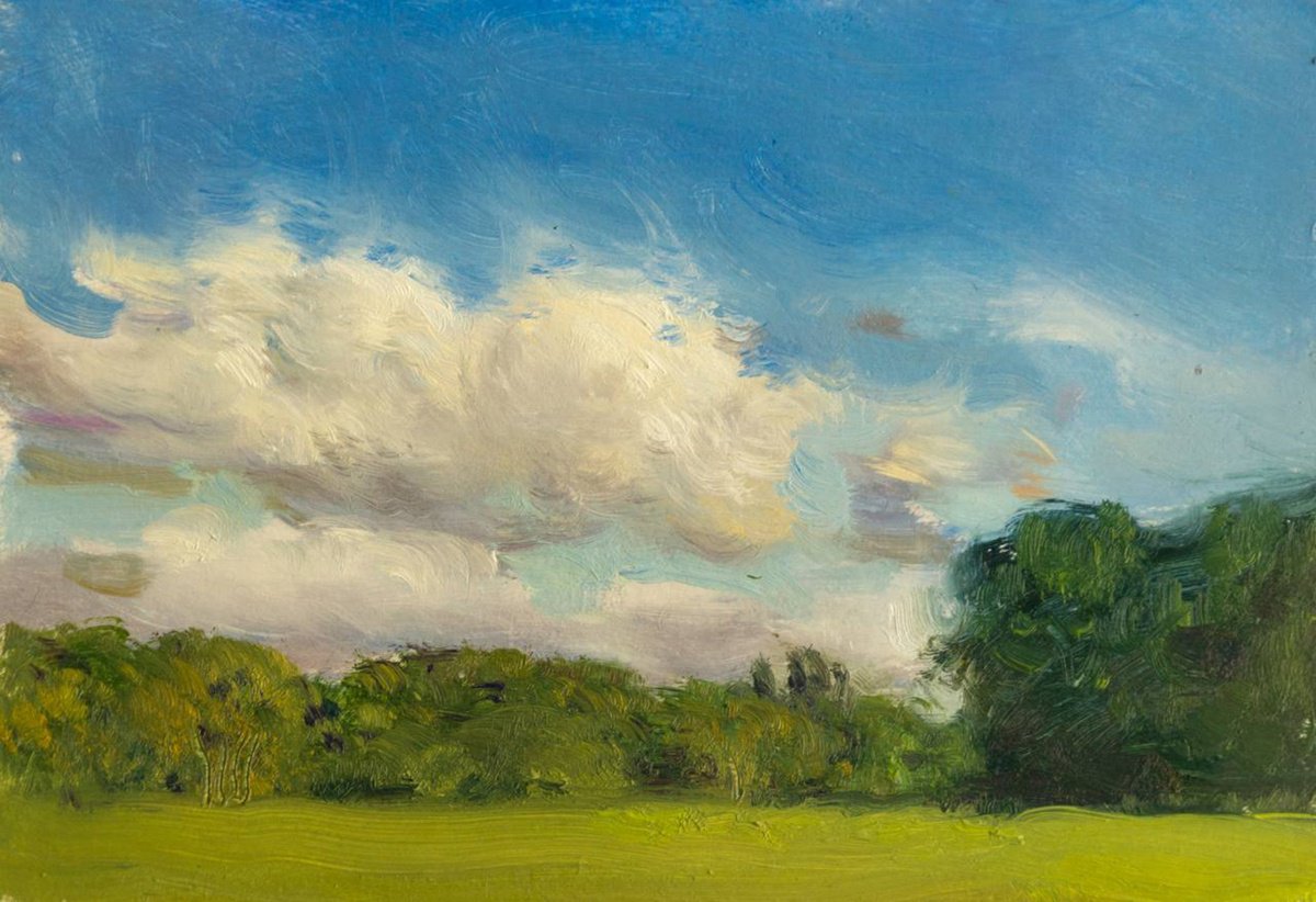 Impressionistic Landscape Oil Painting By Anastasia Borodina, 8 X 5, Turn Moss - Original Landscape Oil Painting, Artfinder