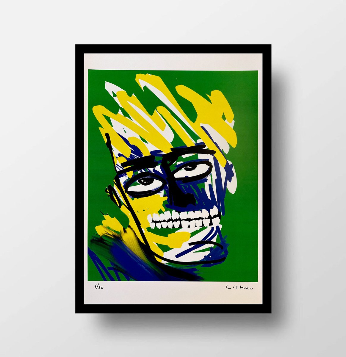 Expressive Portrait Giclee Print By V. Lishko, 8 X 12", Portrait, Original Artwork