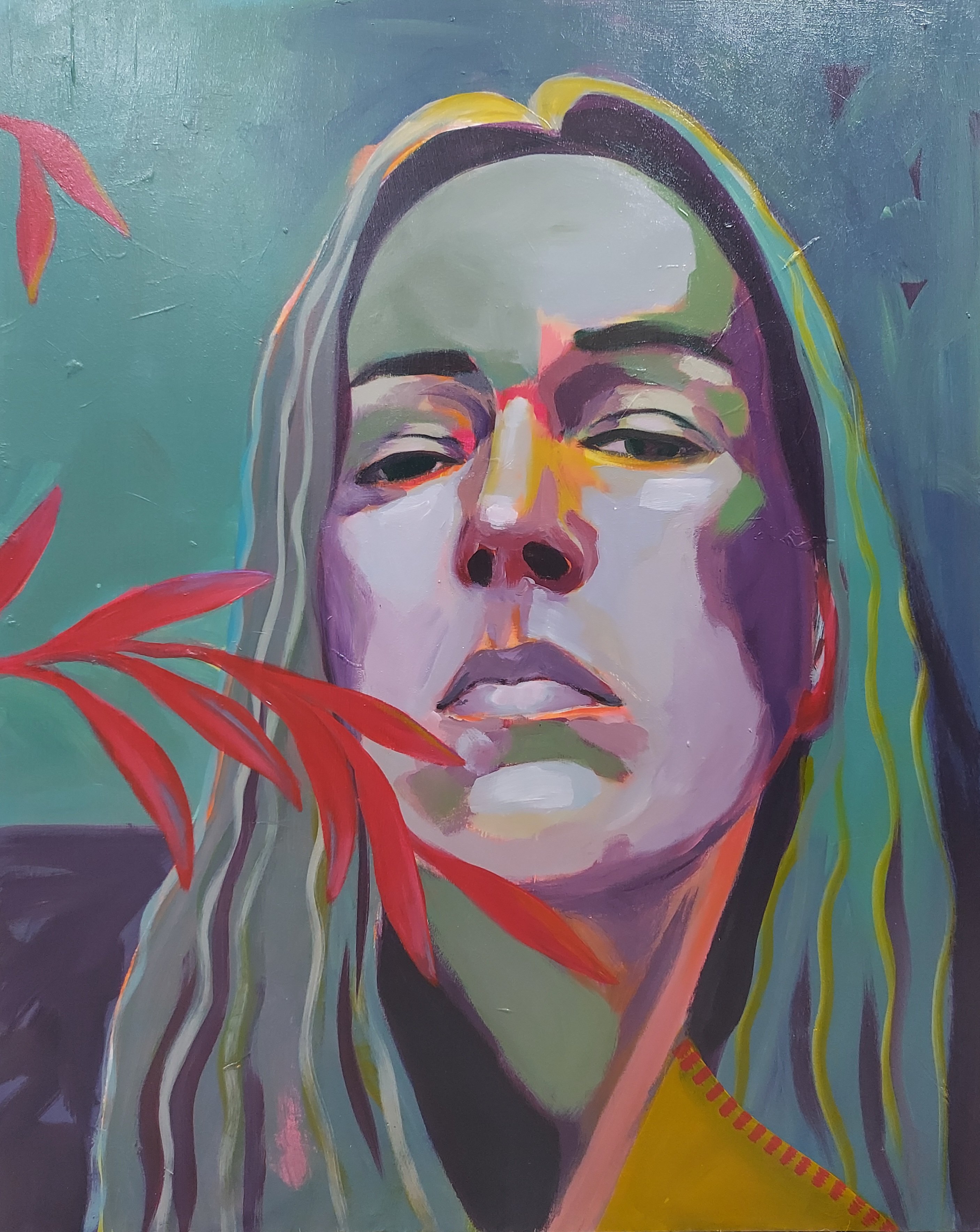 Impressionistic Portrait Acrylic Painting By Gitti Gv, 16 X 20, Touched By Happiness, Original Artwork