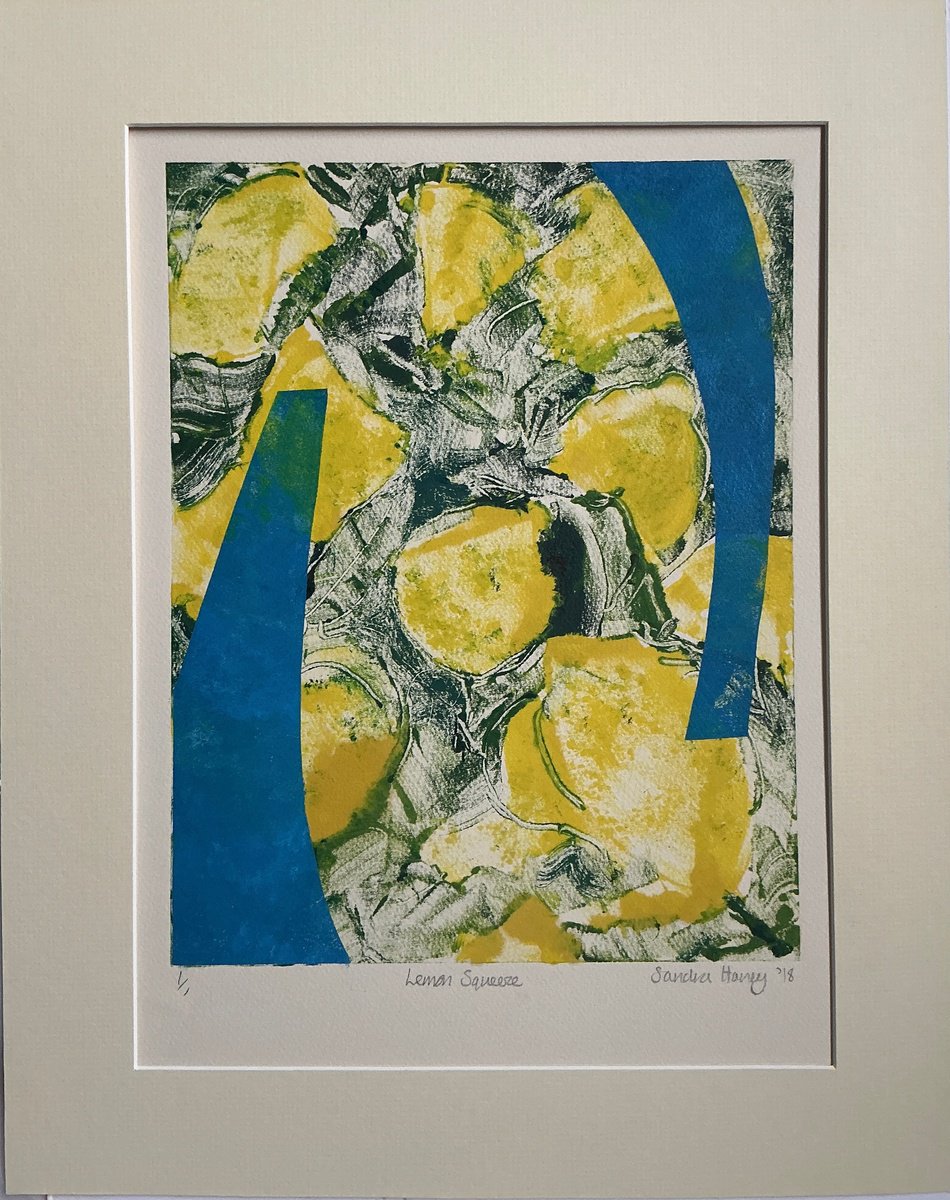 Organic Abstract Limited Edition Print By Sandra Haney, 16 X 20", Lemon Squeeze, Original Artwork