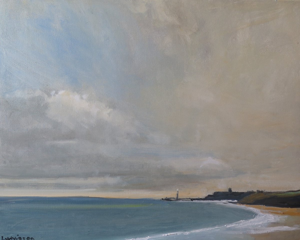From Sandsend Station - Morning By Malcolm Ludvigsen, 30 X 24, Artwork For Sale On Artfinder