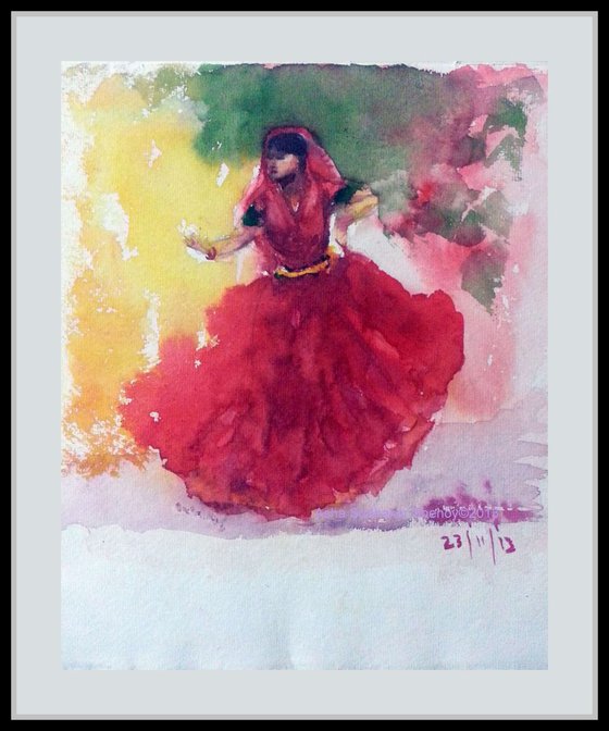 Watercolor dancer Gypsy dancer
