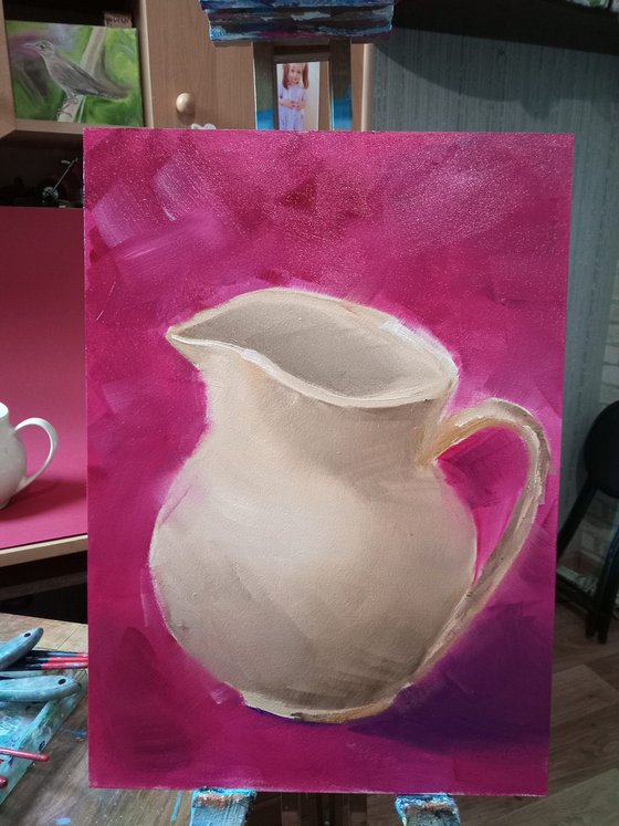 Clay jug still life