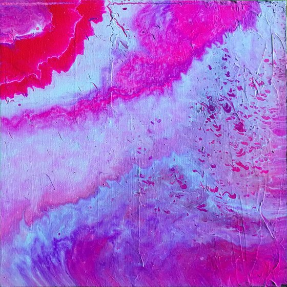 "Manifesting In Magenta" - FREE USA SHIPPING - Original Abstract PMS Fluid Acrylic Painting - 24 x 24 inches