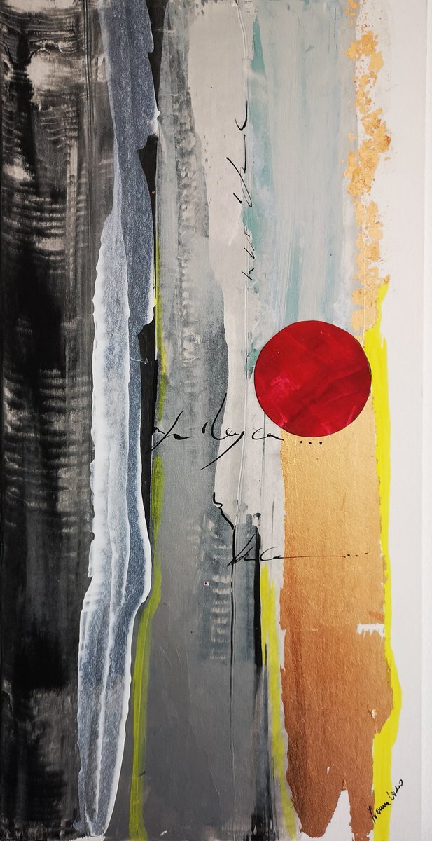 Abstract Painting By Ivana Urso, 8 X 16, Rise In Chaos, Original Artwork