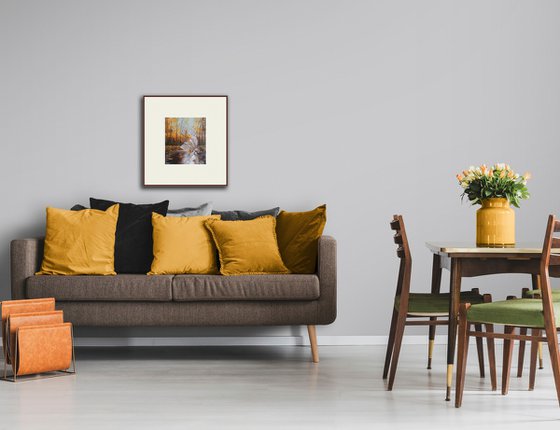 A forgotten umbrella in autumn