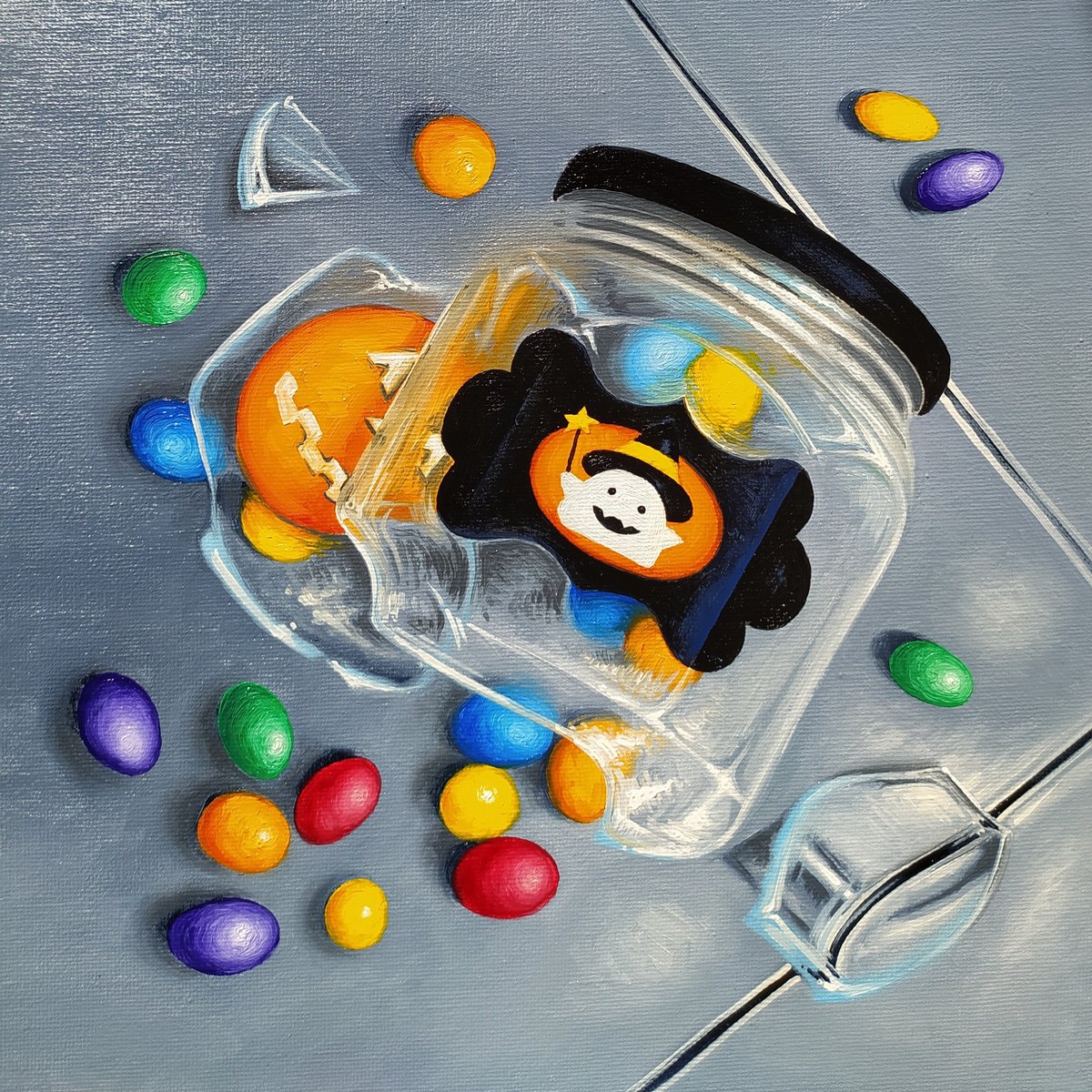 Photorealistic Still Life Oil Painting By Anna Shabalova, 10 X 10, Oops..., Original Artwork