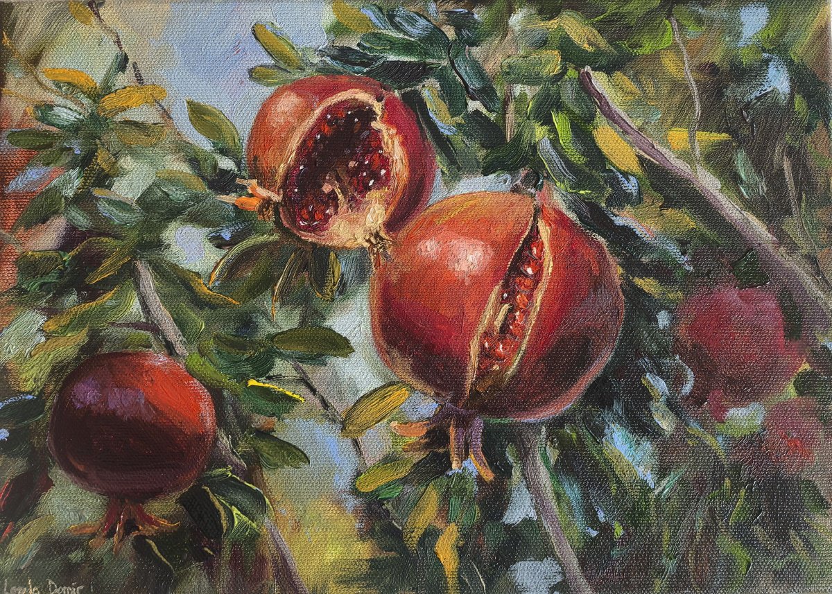 Pomegranate Tree By Leyla Demir, 14 X 10, Artwork For Sale On Artfinder