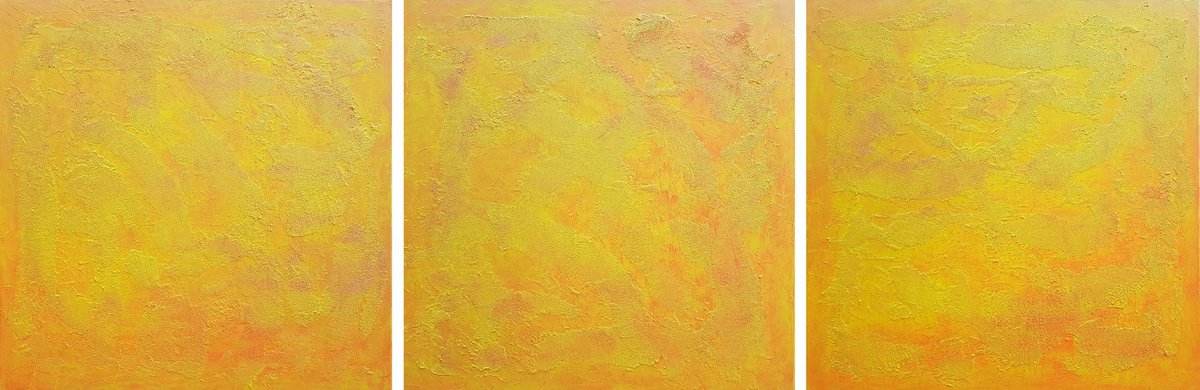 Abstract Acrylic Painting By Ivana Olbricht, 83 X 28, Reaching The Stars - Triptych, Original Artwork