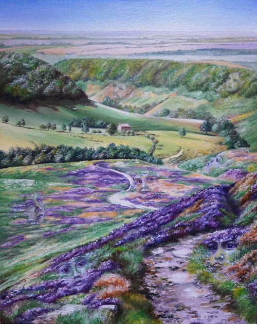 Pareidolia in Horcum in Purple 20x16 £260 by Jayne Farrer