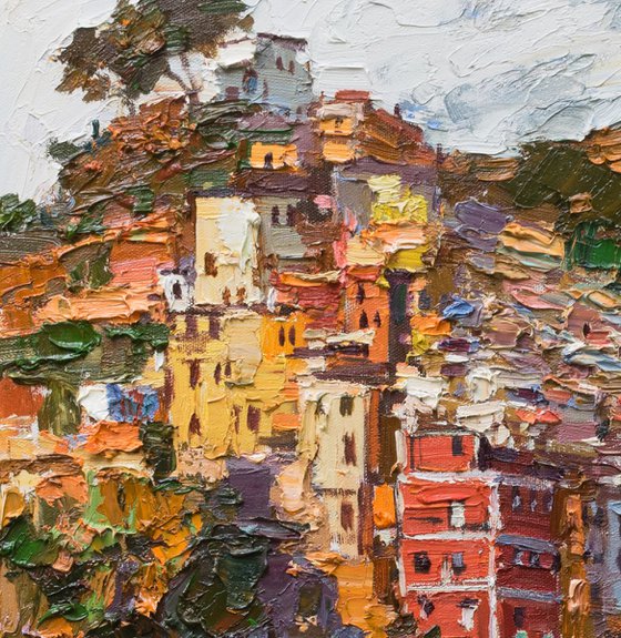 Riomaggiore, Cinque terre - Italian Landscape painting