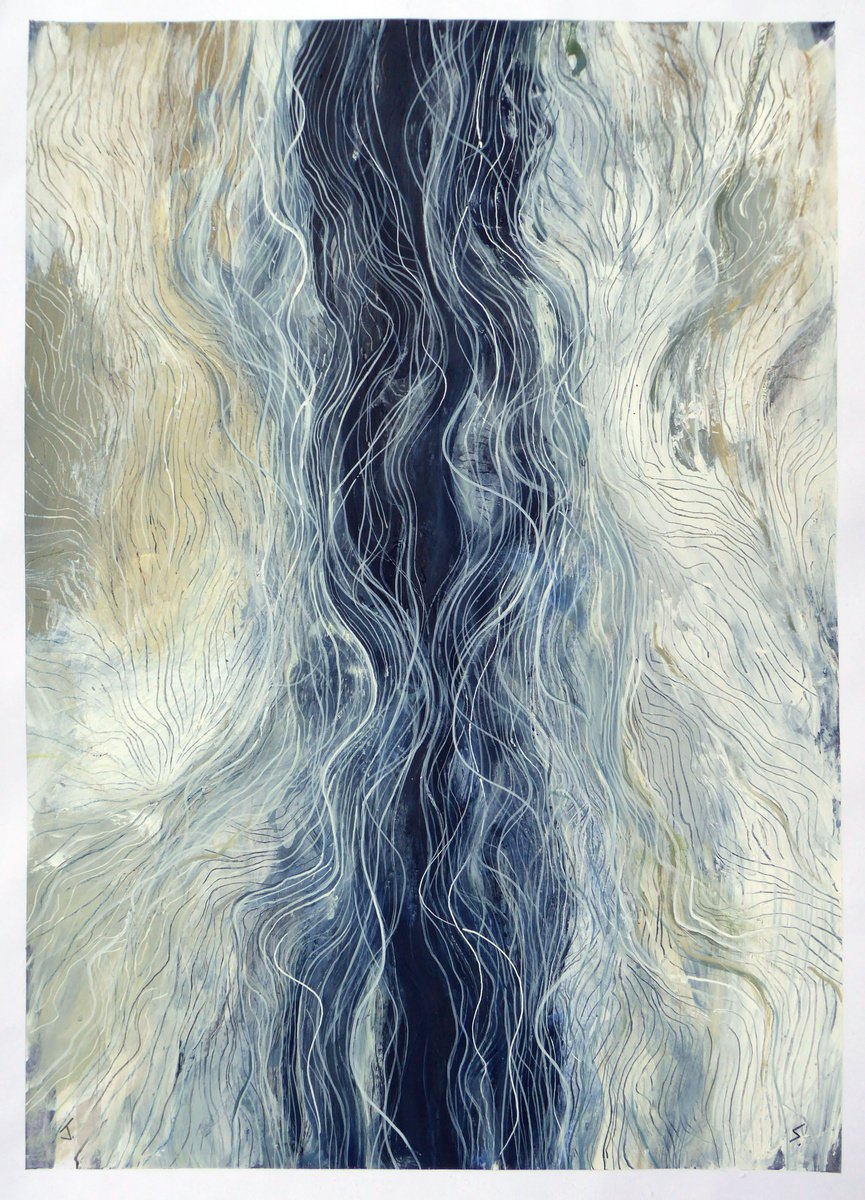 Impressionistic Landscape Painting By John Sharp, 23 X 33, Contour4, The Strid, Original Artwork