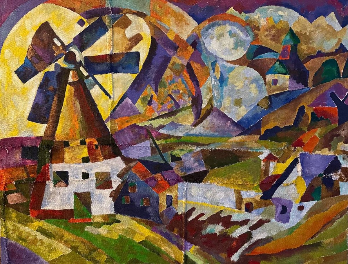 Impressionistic Landscape Oil Painting By Tatiana Fedorovskaya, 51 X 39", There Will Be Bread, Original Artwork