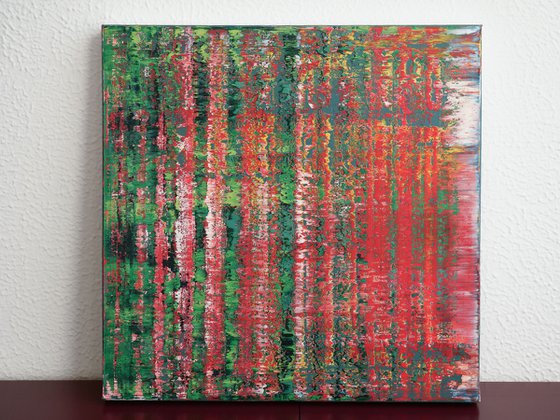 50x50 cm Red Green Abstract Painting Original Oil Painting Canvas Art