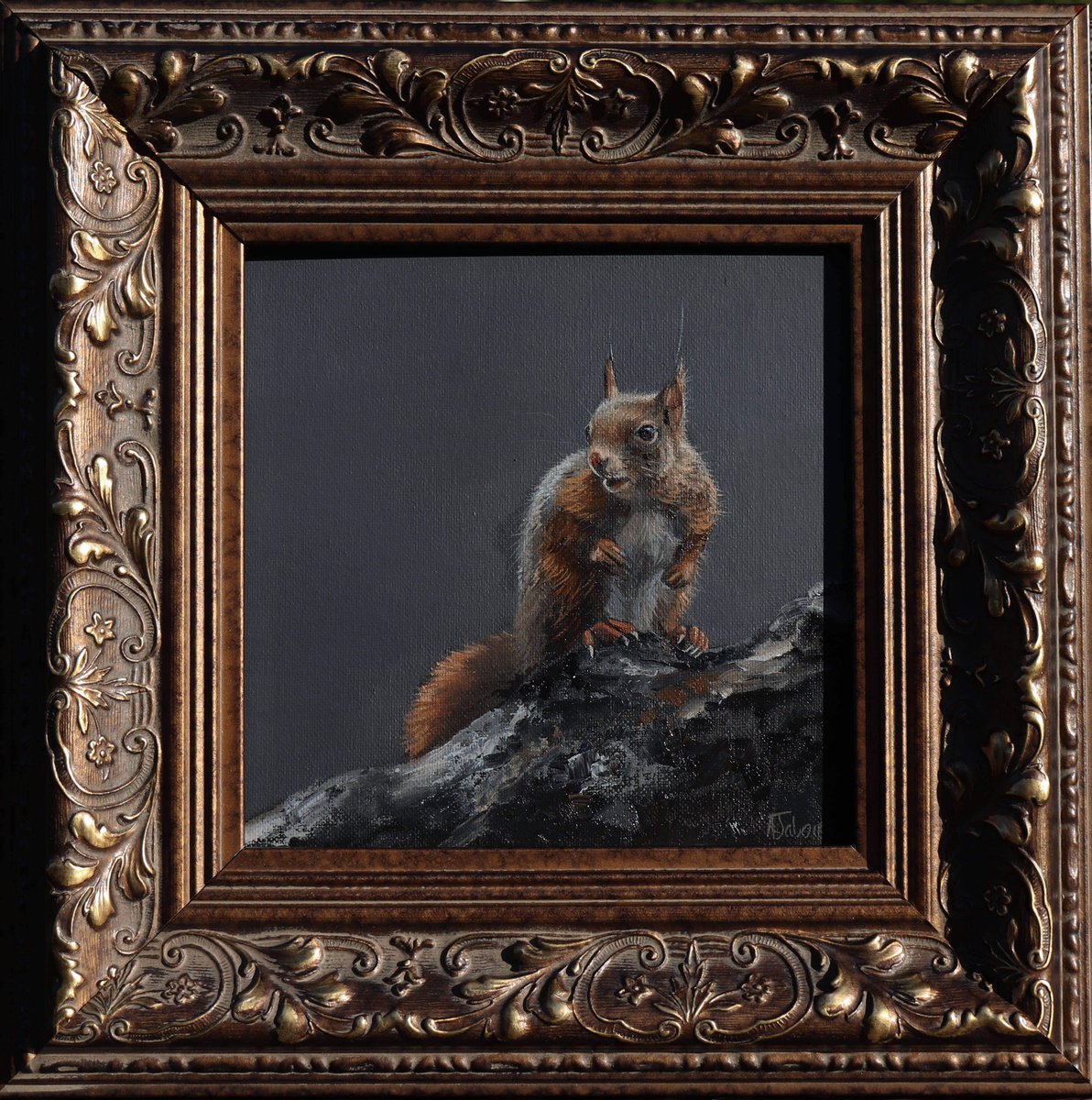 Squirrel Painting by Alex Jabore Paintings and Prints