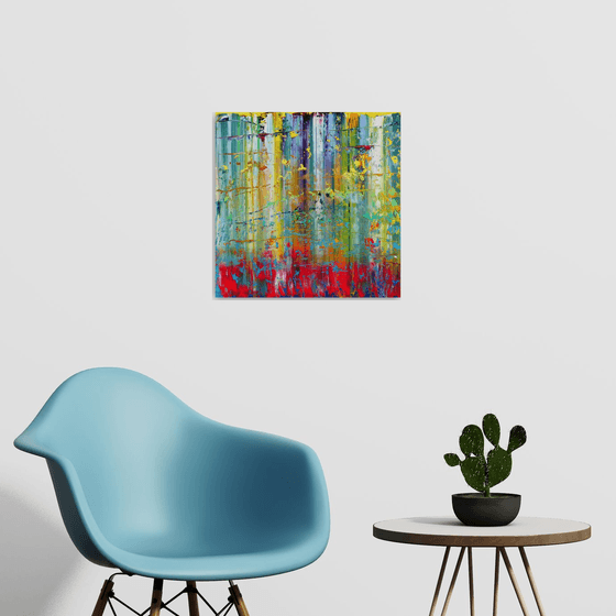 50x50 cm | 19,5x19,5″ Abstract Landscape Painting Original oil painting Canvas art