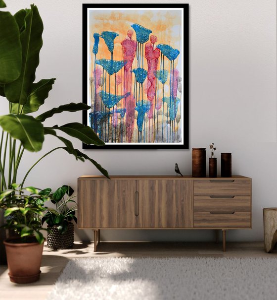 Adam And Eve - Large Emotional Original Modern Abstract Art Painting
