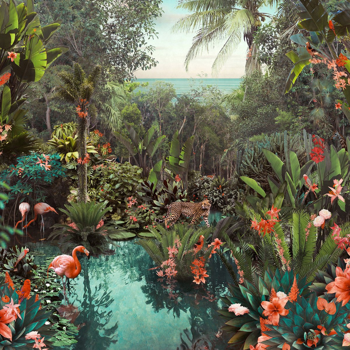 Impressionistic Landscape Photograph By Nadia Attura, 28 X 28", Backwaters Cape, Original Artwork