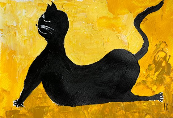 Cat Yoga Painting