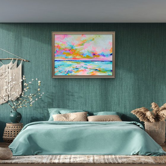 Blushing Sea Sunset - Colorful Seascape