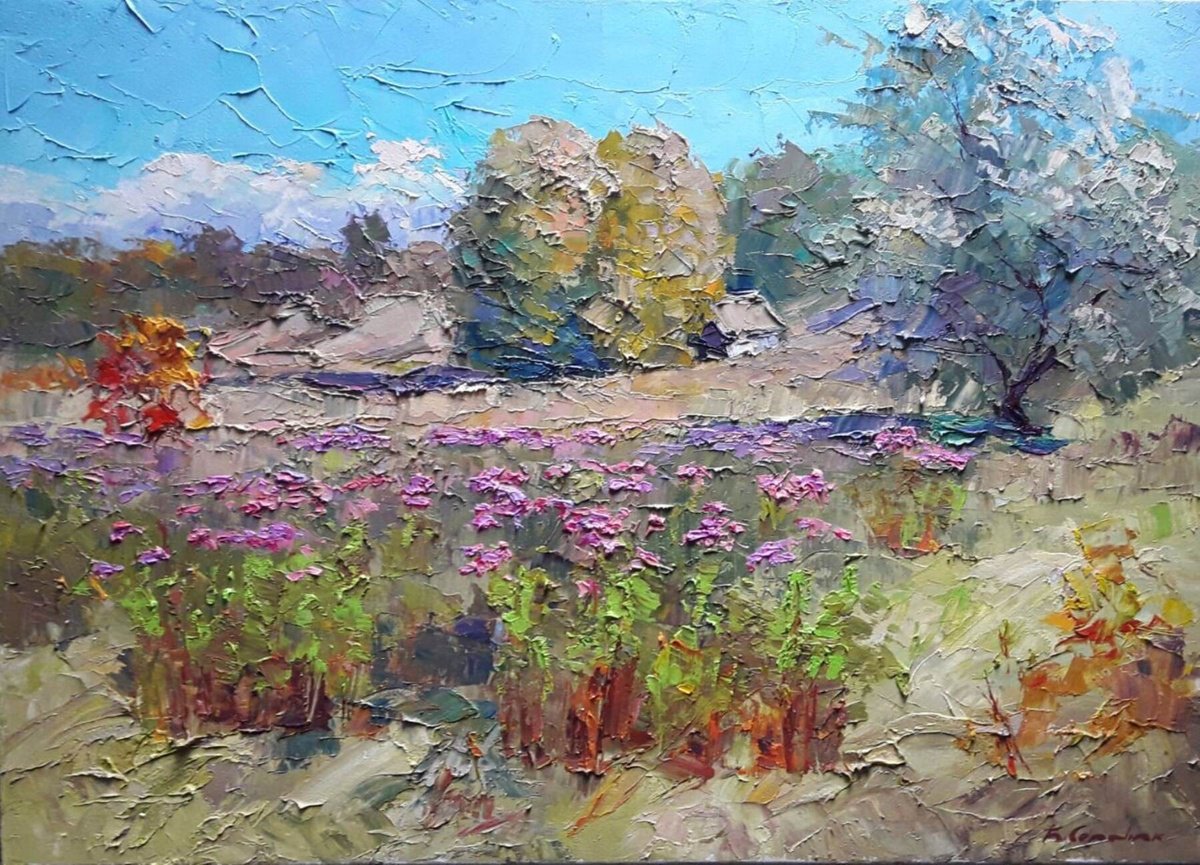 Oil painting Autumn flowers Serdyuk Boris Petrovich nSerb788 by Boris Serdyuk