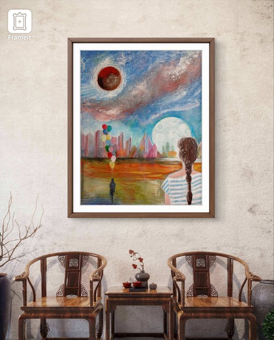 Geometric city landscape