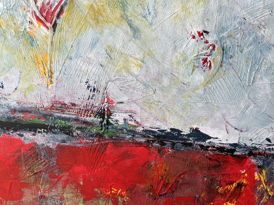 Crimson Horizon: Poppy Fields of Provence