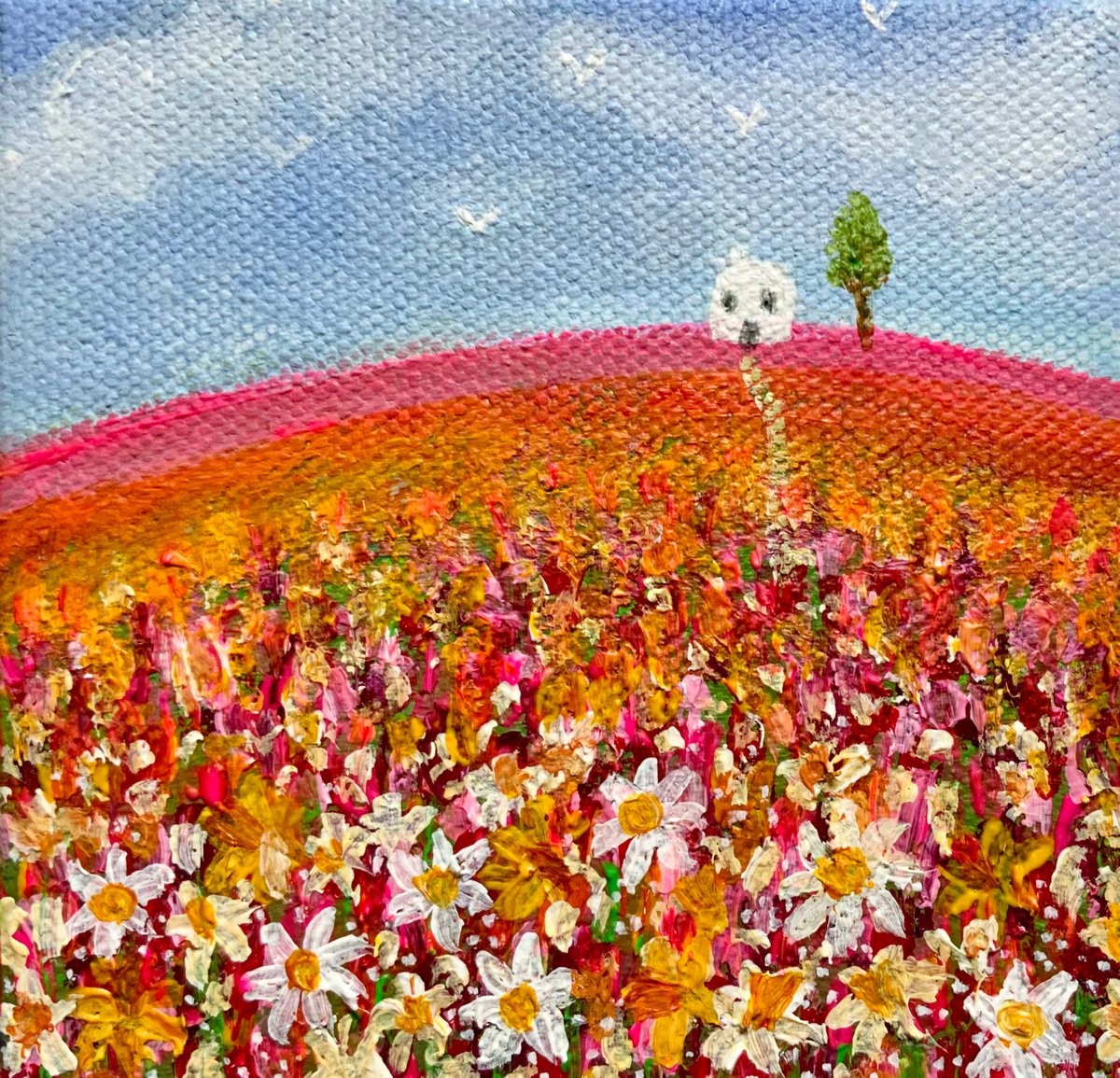 Landscape painting "Daisy Hill" acrylic on canvas by Janice MacDougall