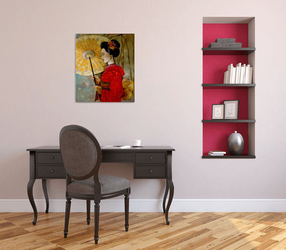 Geisha - portrait  - original painting