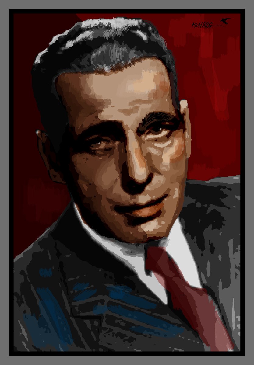 Expressive Portrait Painting By Joe Mcharg, 30 X 42, Bogie 30X42, Original Artwork