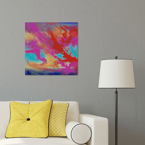 Endless, 60x60 cm, Deep edge, Original abstract painting, acrylic on canvas