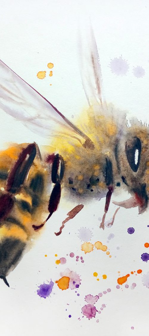 THE BEE#3 for Great British Be by Olga Beliaeva Watercolour