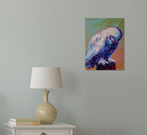 White polar owl Birds art