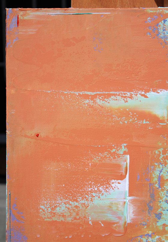 Orange Peach Baby Blue Abstract Concept