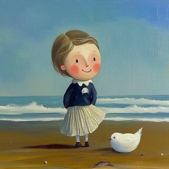 Little Girl On The Beach