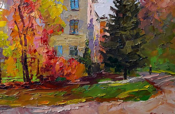Cityscape with autumn
