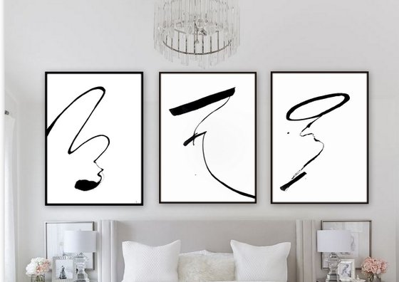 Abstract artwork. Set of 3.