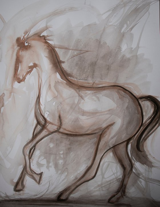Sepia horse
