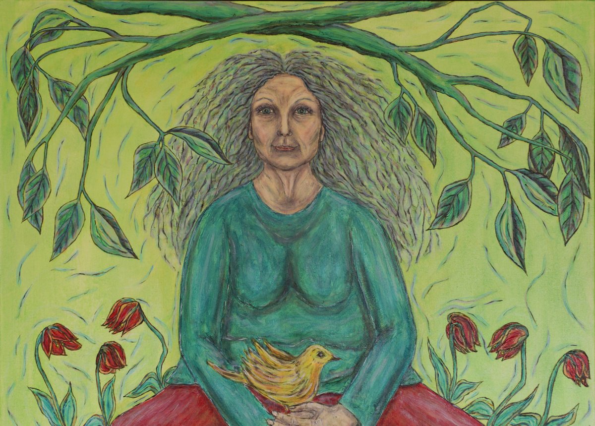 Impressionistic Portrait Oil Painting By Kim Jones Miller, 40 X 30", Attaining Peace, Original Artwork