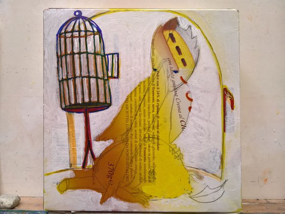 - THE OPEN CAGE - ( 19 x 19 x 6 cm )