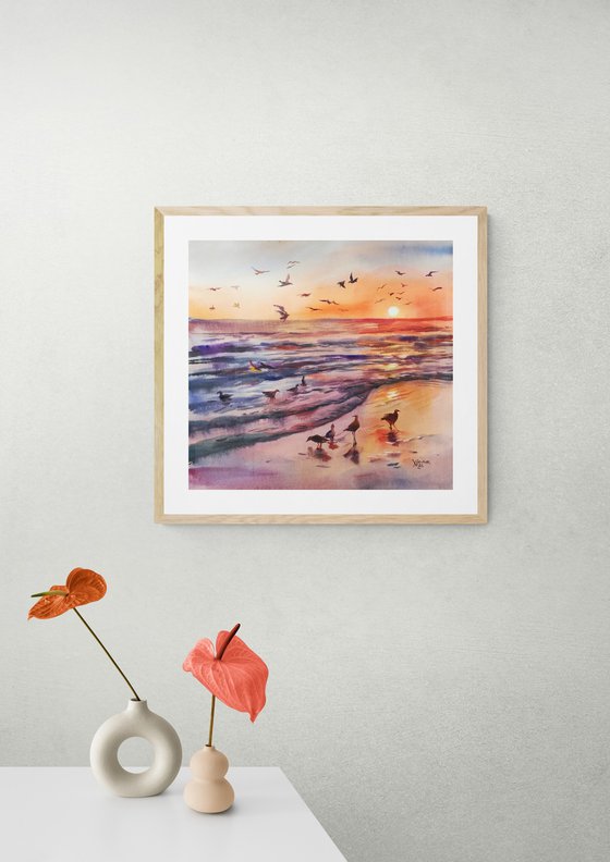 Sunset over the sea