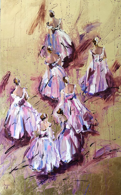 The Song Within II  Ballerina painting-Ballet painting by Antigoni Tziora