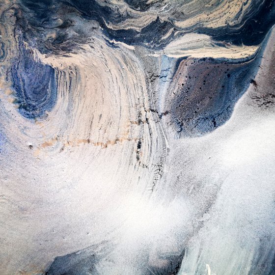 Stunning large framed mindscape rlief painting on wooden panel Marine storm signed O Kloska