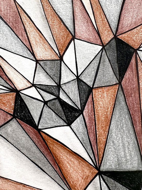 TERRACOTTA POPPIES IN STAINED GLASS LIGHT