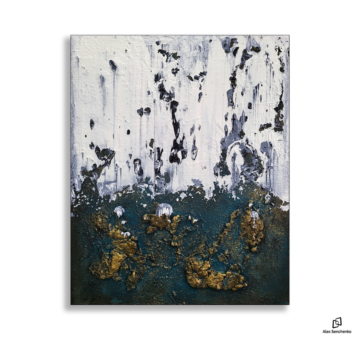 Abstract Acrylic Painting By Alex Senchenko, 18 X 22, Abstract 2349, Original Artwork